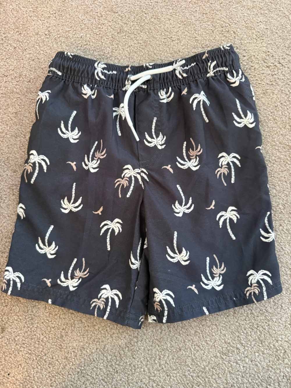 Carters Child of Mine Boys Black Palm Tree Print Swim Trunks‎ Shorts 5T